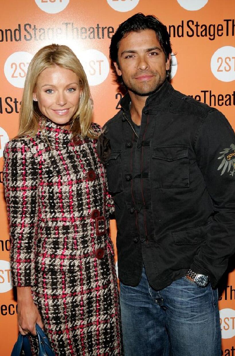 Kelly Ripa and Mark Consuelos at the play opening night of "The Little Dog Laughed."