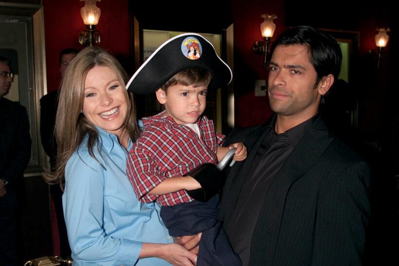 Kelly Ripa, son Michael and Mark Consuelos at the New York premiere of "Atlantis: The Lost Empire."