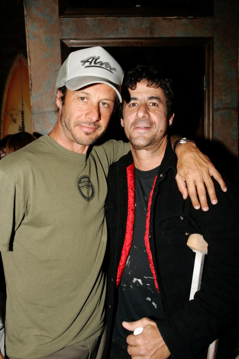 Tony Alva and Andy Kessler at the opening of "Lords Of Dogtown" Art Collection.