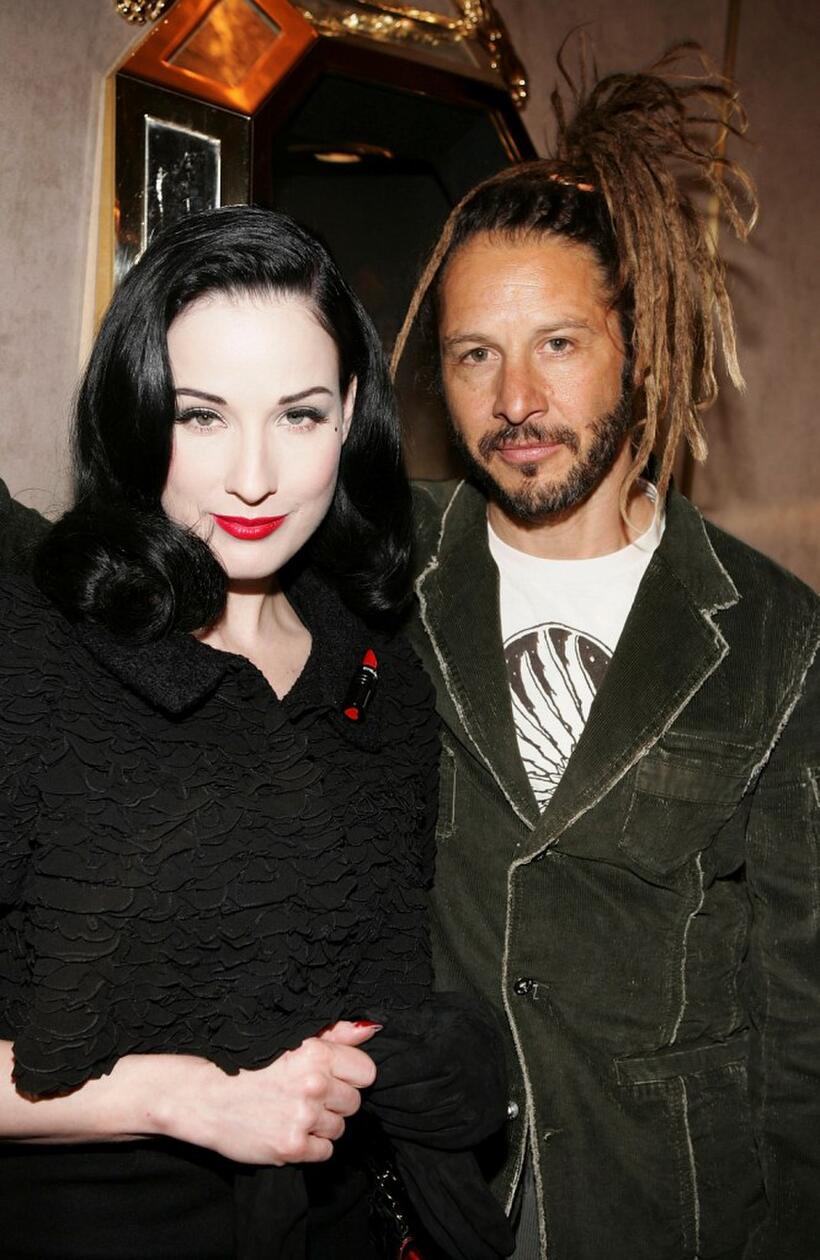 Dita Von Teese and Tony Alva at the Harry Winston Gala reception of new Beverly Hills Rodeo Drive store honoring the Motion Picture and Television Fund.