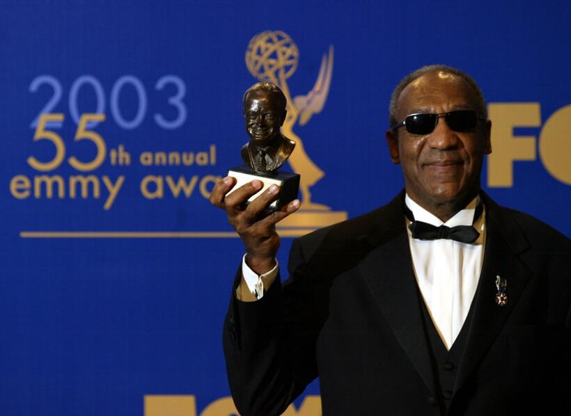 Bill Cosby with his Bob Hope Humanitarian award at the 55th Annual Primetime Emmy Awards.