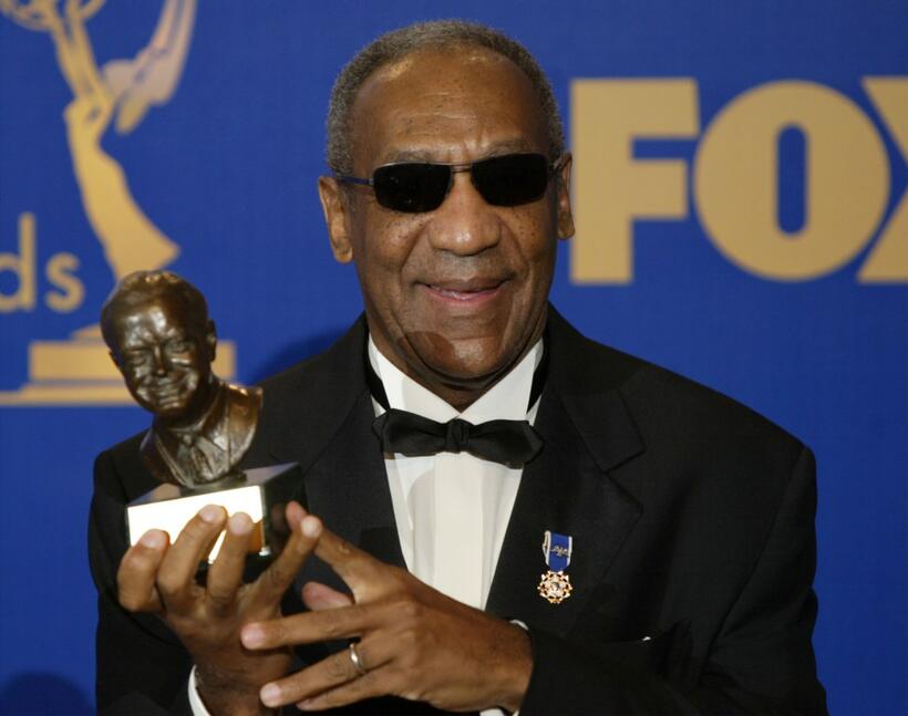 Bill Cosby with his Bob Hope Humanitarian award at the 55th Annual Primetime Emmy Awards.