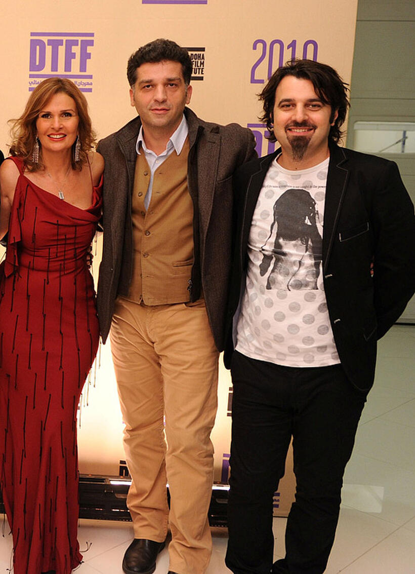 Yosra, director Danis Tanovic and Scandar Copti at the 2010 Doha Tribeca Film Festival.