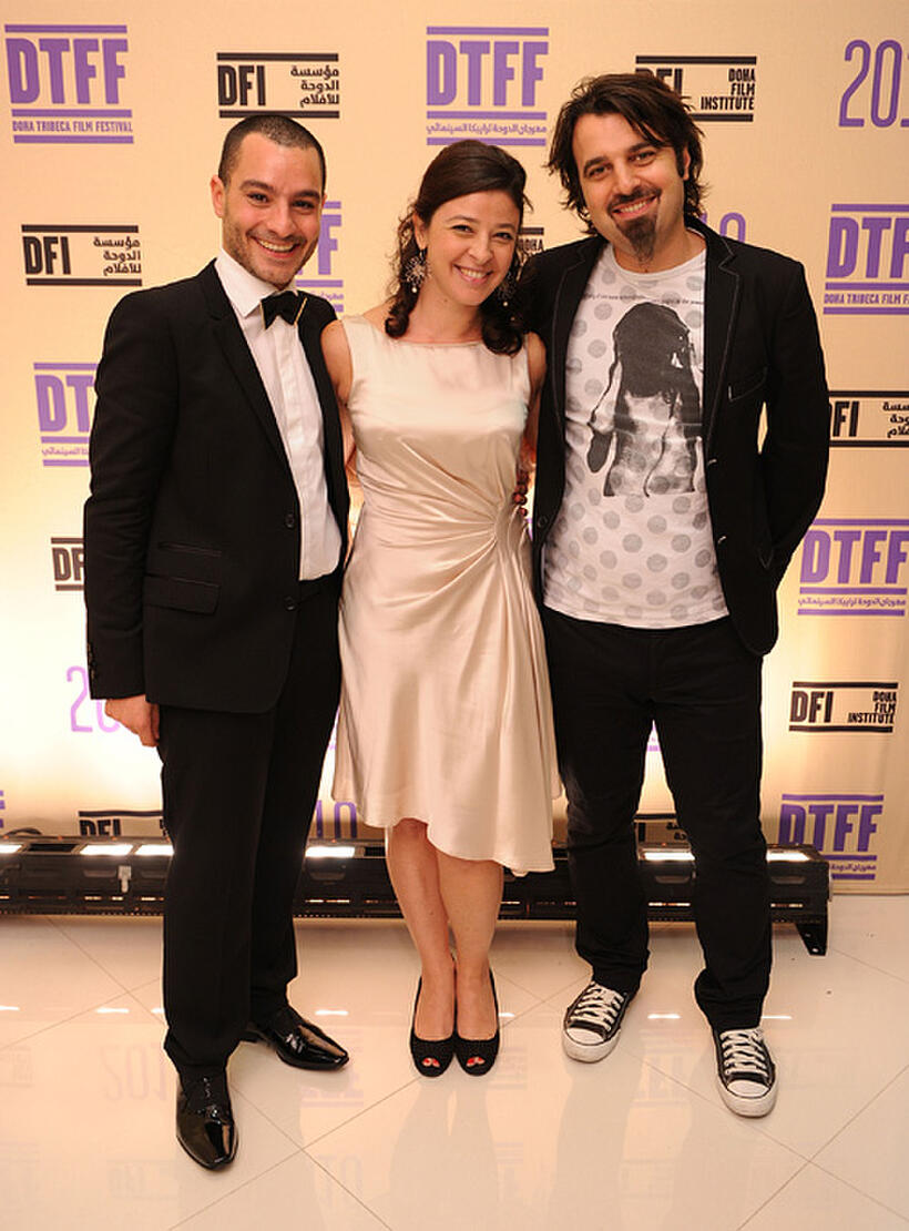 Chadi Zeneddine, Hania Mroue and Scandar Copti at the 2010 Doha Tribeca Film Festival.