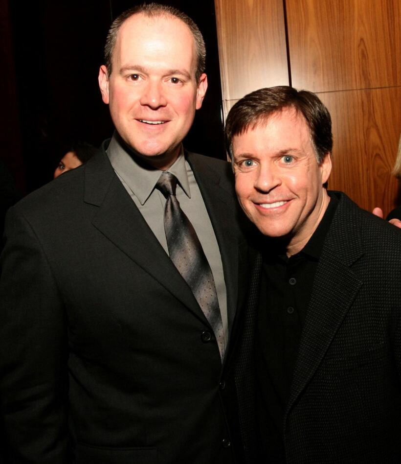 Rich Eisen and Bob Costas at the book launch for Eisen's "Total Access."