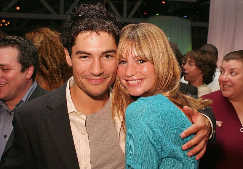 D.J. Cotrona and Cameron Richardson at the premiere of "Skin."