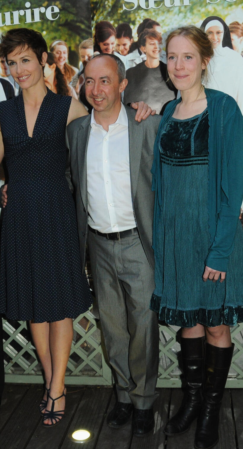 Cecile de France, director Stijn Coninx and Christelle Cornil at the Paris premiere of "Soeur Sourire."