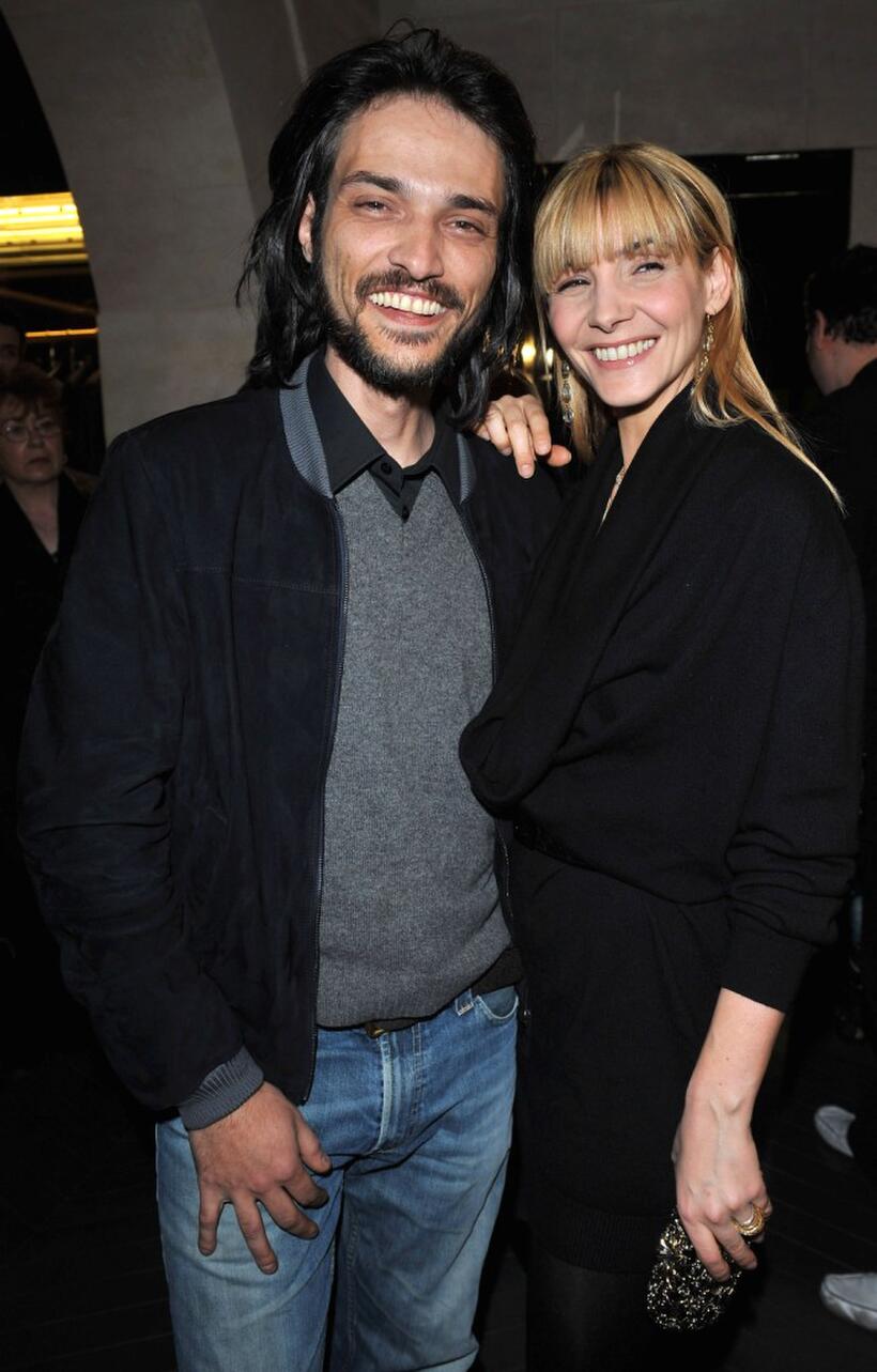 Clotilde Courau and Vincent Martinez at the opening of a new YSL store.