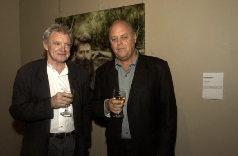 Max Cullen and and Robert Drewe at the Ned Kelly Framed Exhibition.