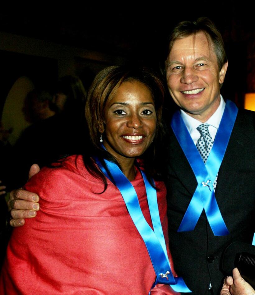 Donzaleigh Abernathy and Michael York at the Global Vison for Peace launch of Artists for the United Nations.