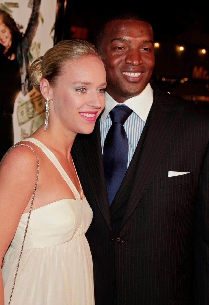 Josephine Jacob and Roger R. Cross at the premiere of "Mad Money."