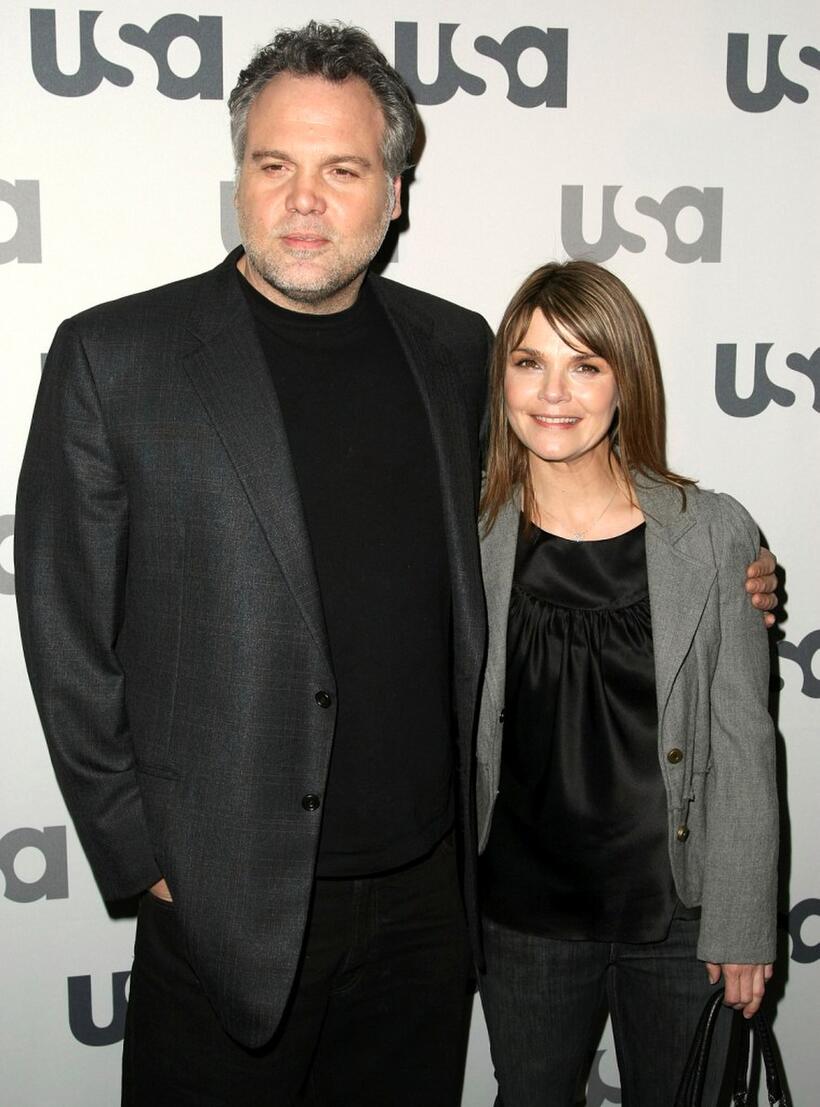 Vincent D'Onofrio and Kathryn Erbe at the USA Network Upfront.