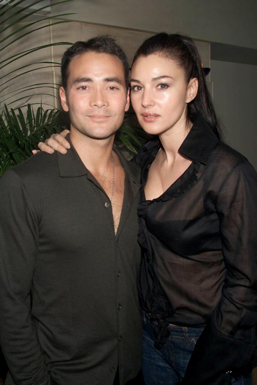 Mark Dacascos and Monica Bellucci at the private reception with the cast of "Brotherhood Of The Wolf."