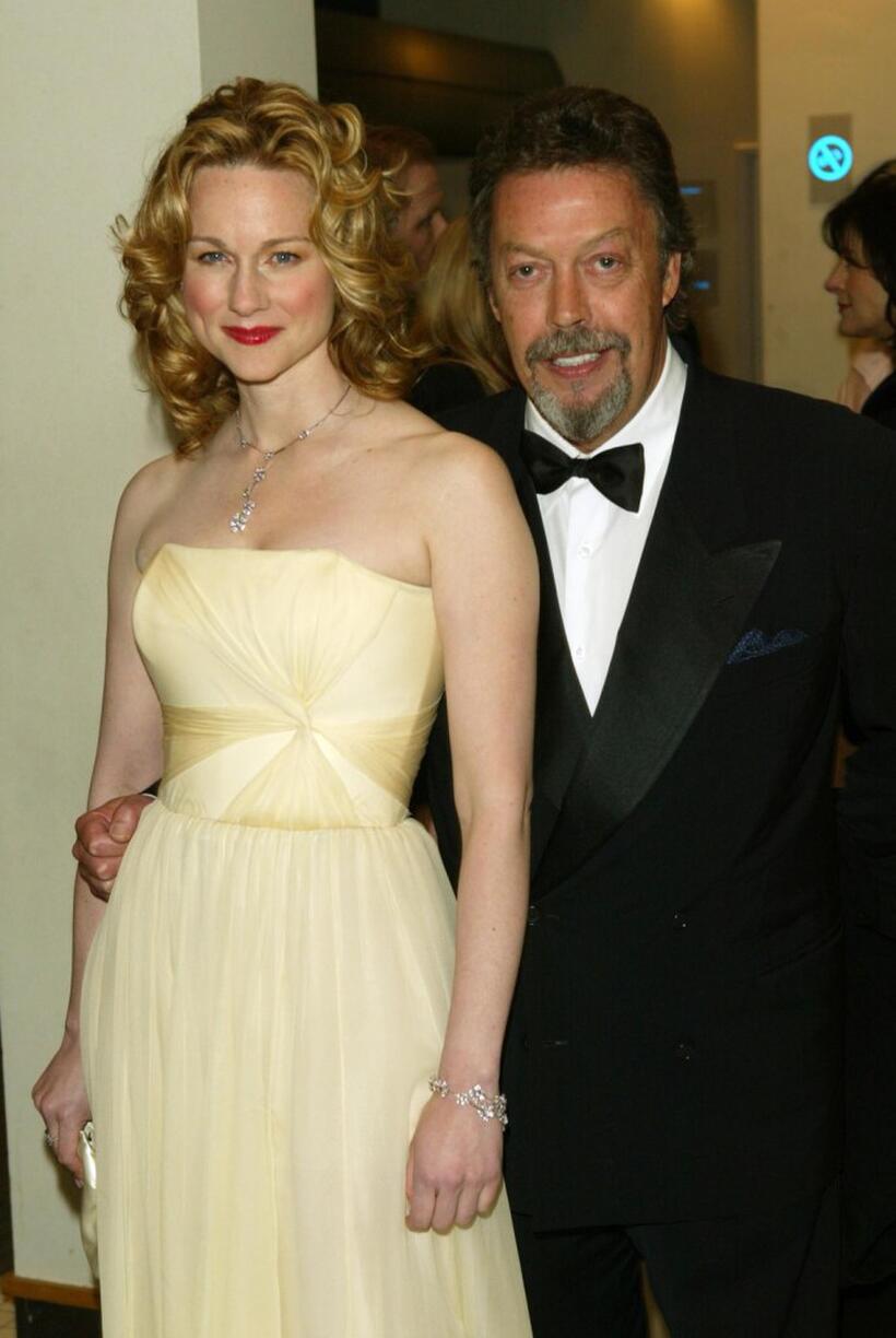 Tim Curry and Laura Linney at the Orange British Academy Film Awards.