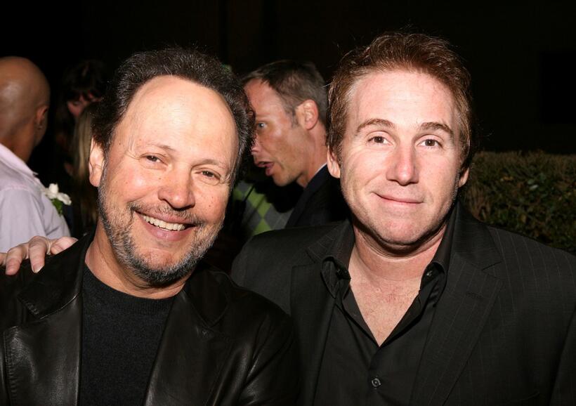 Billy Crystal and Mike Binder at the opening of the Dominique Cohen Flagship Jewelry Store.