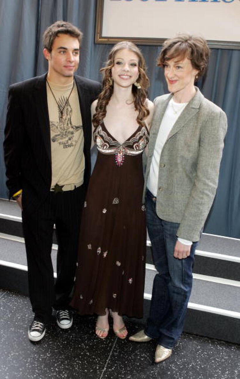 Trevor Blumas, Michelle Trachtenberg and Joan Cusack at the premiere of "The Ice Princess."