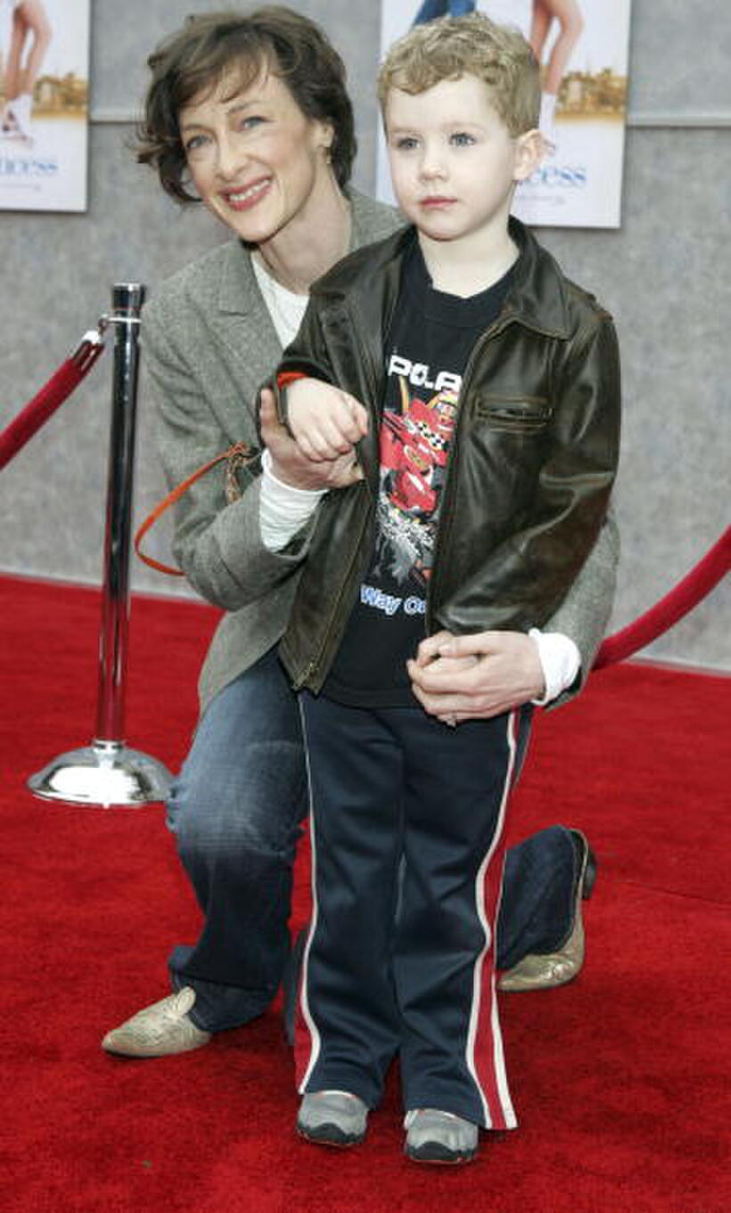 Joan Cusack and Miles at the premiere of "The Ice Princess."