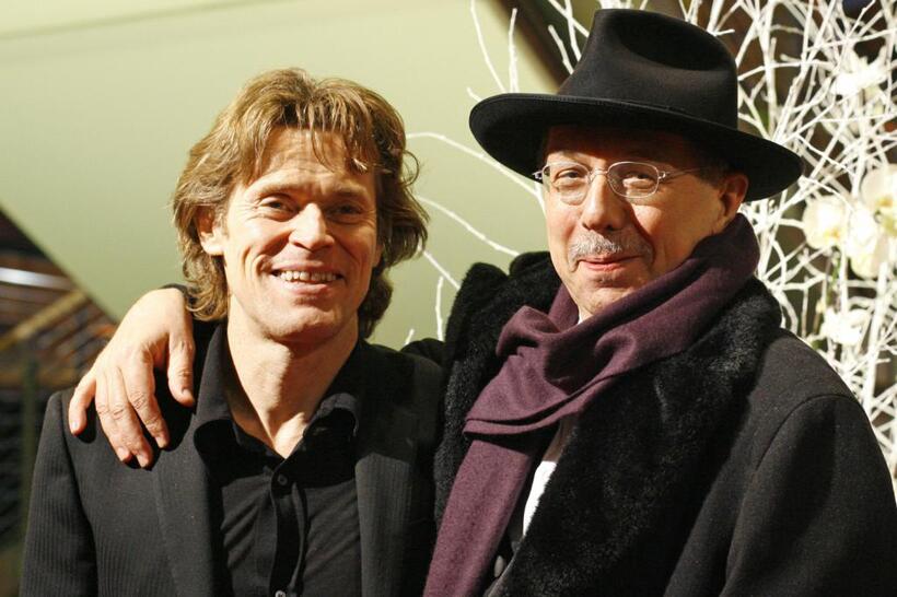 Willem Dafoe and Berlinale chief Dieter Kosslick at the 57th Berlinale International Film Festival.