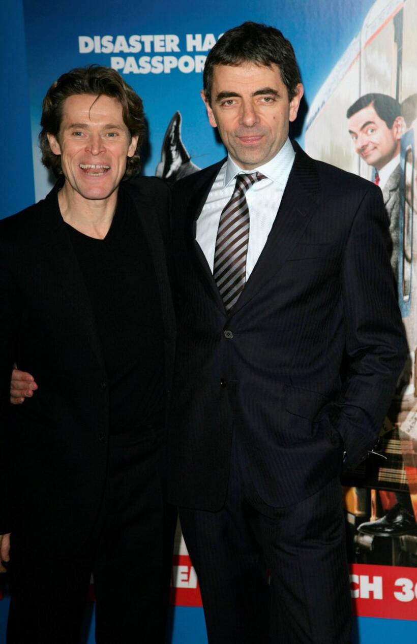 Willem Dafoe and Rowan Atkinson at the UK Premiere of "Mr Bean's Holiday".