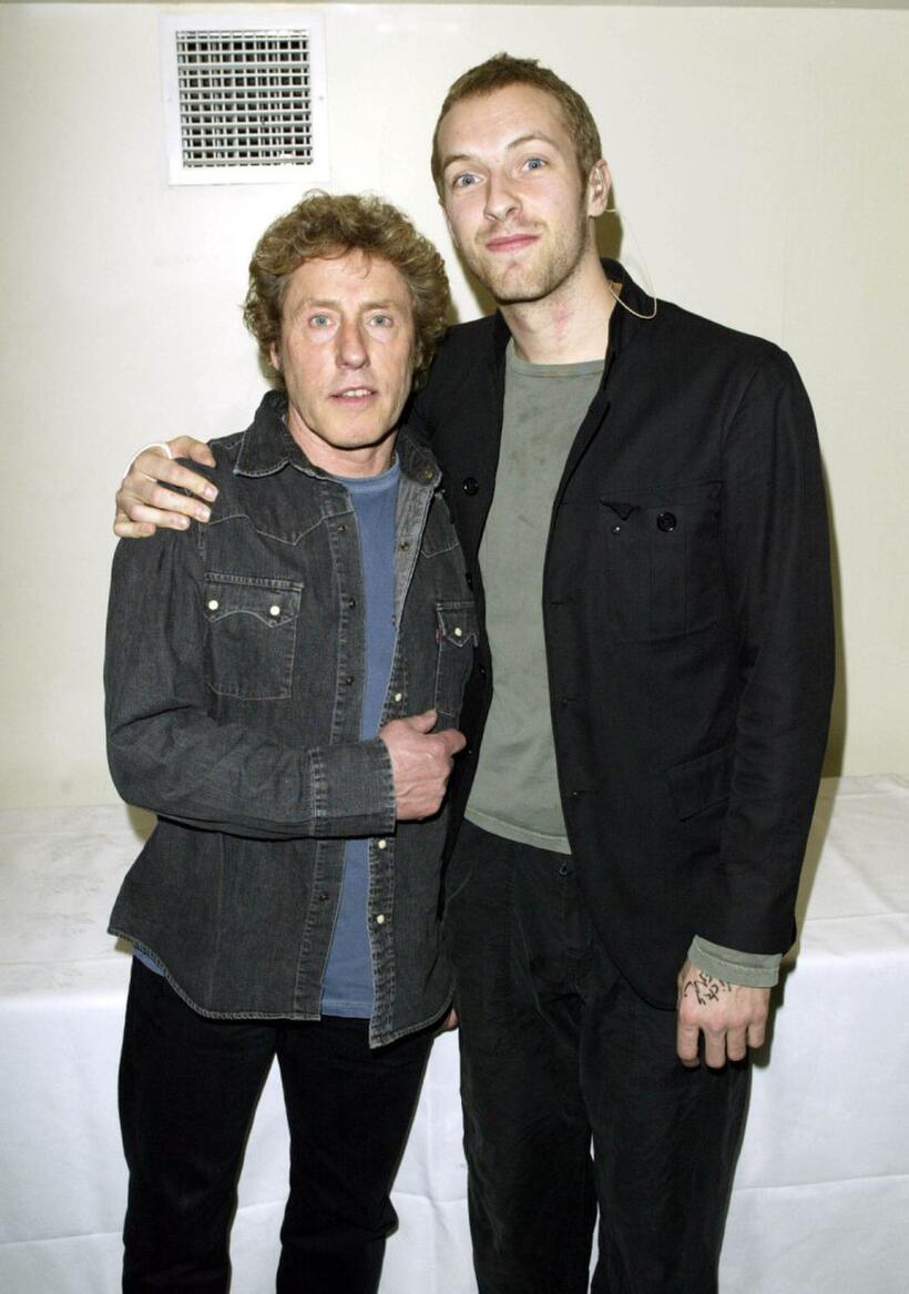 Roger Daltrey and Chris Martin at the charity concert in aid of the "Teenage Cancer Trust."