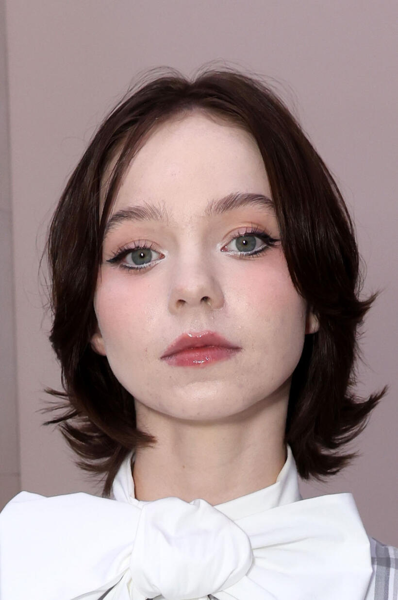 Emma Myers at the Thom Browne Haute Couture Fall/Winter 2024-2025 show during Paris Fashion Week.