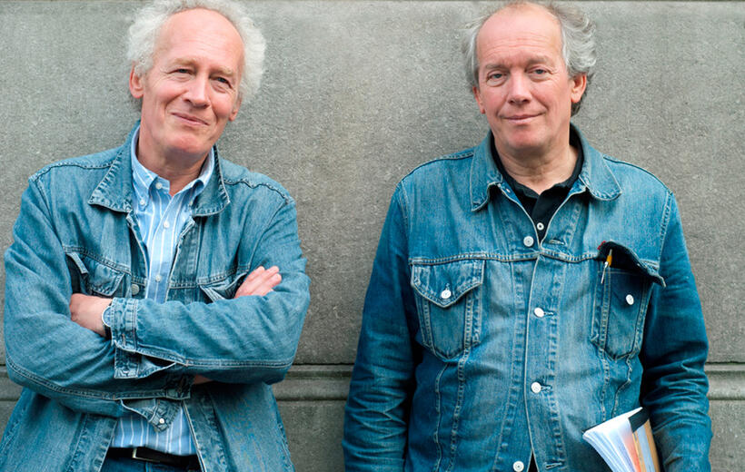Director Jean-Pierre Dardenne and director Luc Dardenne on the set of "The Kid with a Bike."