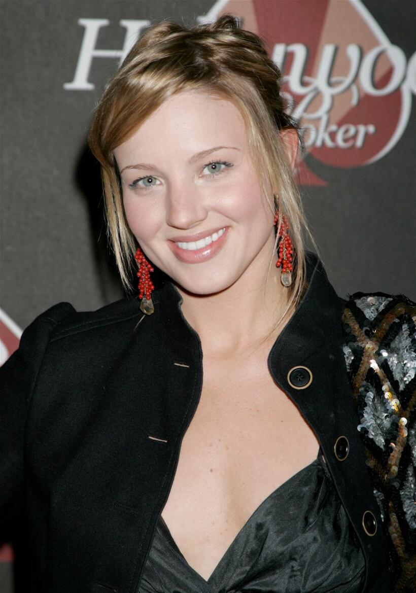 Brianne Davis at the HollywoodPoker.coms first year anniversary party to benefit the American Red Cross Gulf Relief and the Dennis Quaid supported charity.
