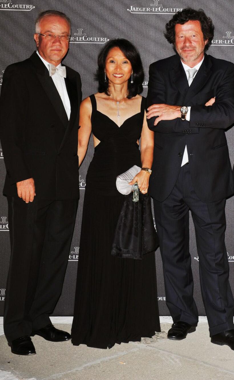Norbert Platt, Rosalyn Platt and Joaquim de Almeida at the Jaeger Gala Dinner Fondazione Cini during the 65th Venice Film Festival.