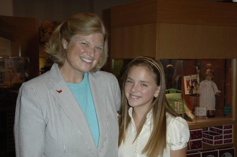Valerie Tripp and Madison Davenport at the signing of "Kit Kittredge: An American Girl."