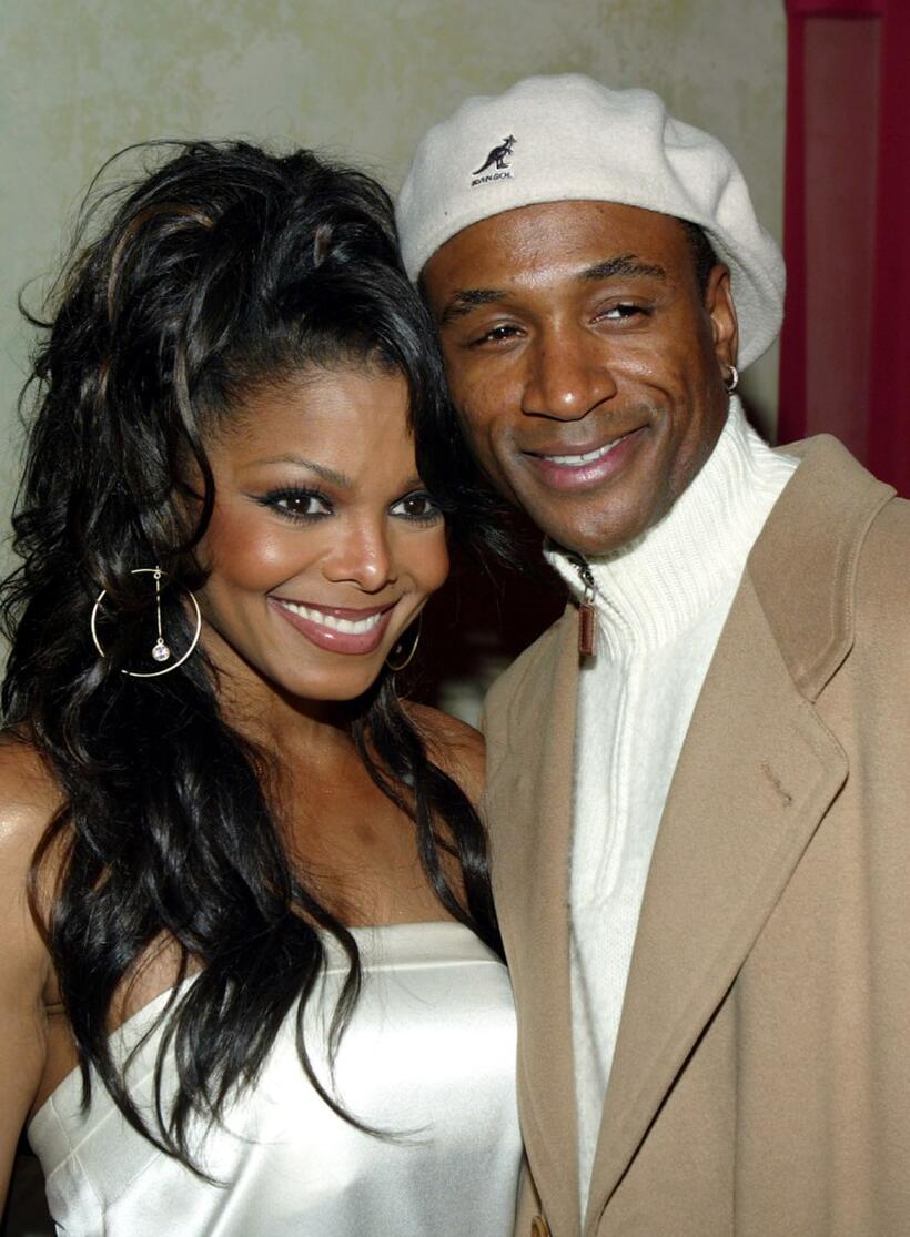 Janet Jackson and Tommy Davidson at the Janet Jackson record release party.
