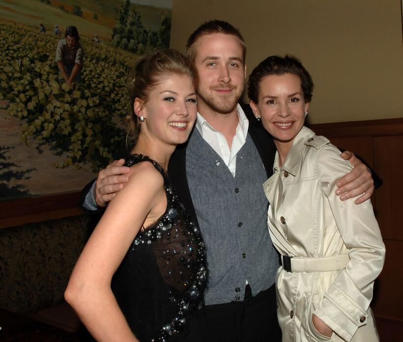 Embeth Davidtz, Rosamund Pike, and Ryan Gosling at the after party following the LA premiere of "Fracture".
