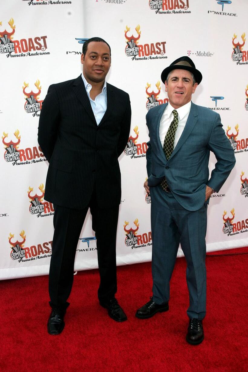 Cedric Yarbarough and Carlos Alazraqui at the Comedy Central Roast.