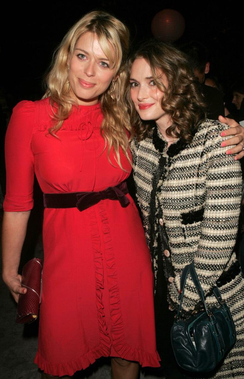 Amanda de Cadenet and Winona Ryder at the Marc Jacobs after party during the Olympus Fashion Week Spring 2005.