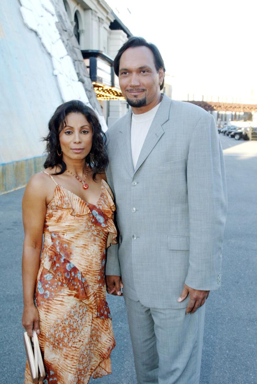 Wanda De Jesus and Jimmy Smits at the premiere of "Blood Work."