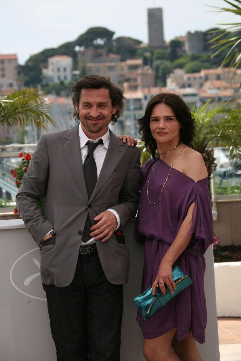 Louis-Dominique de Lencquesaing and Chiara Caselli at the premiere of "Father of My Children" during the 62nd Cannes Film Festival.