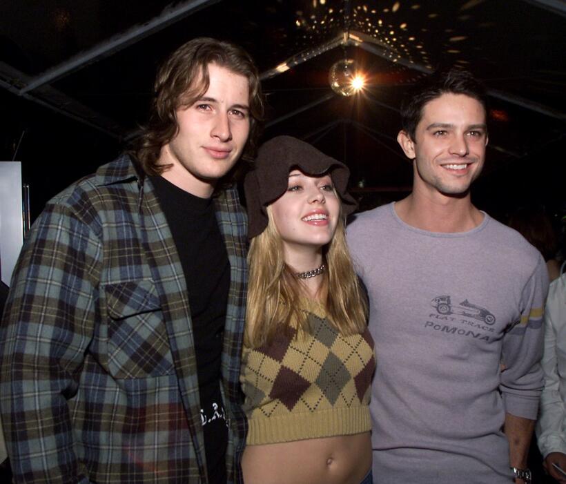 Brendan Fehr, Majandra Delfino and Jason Behr at the UPN private party.