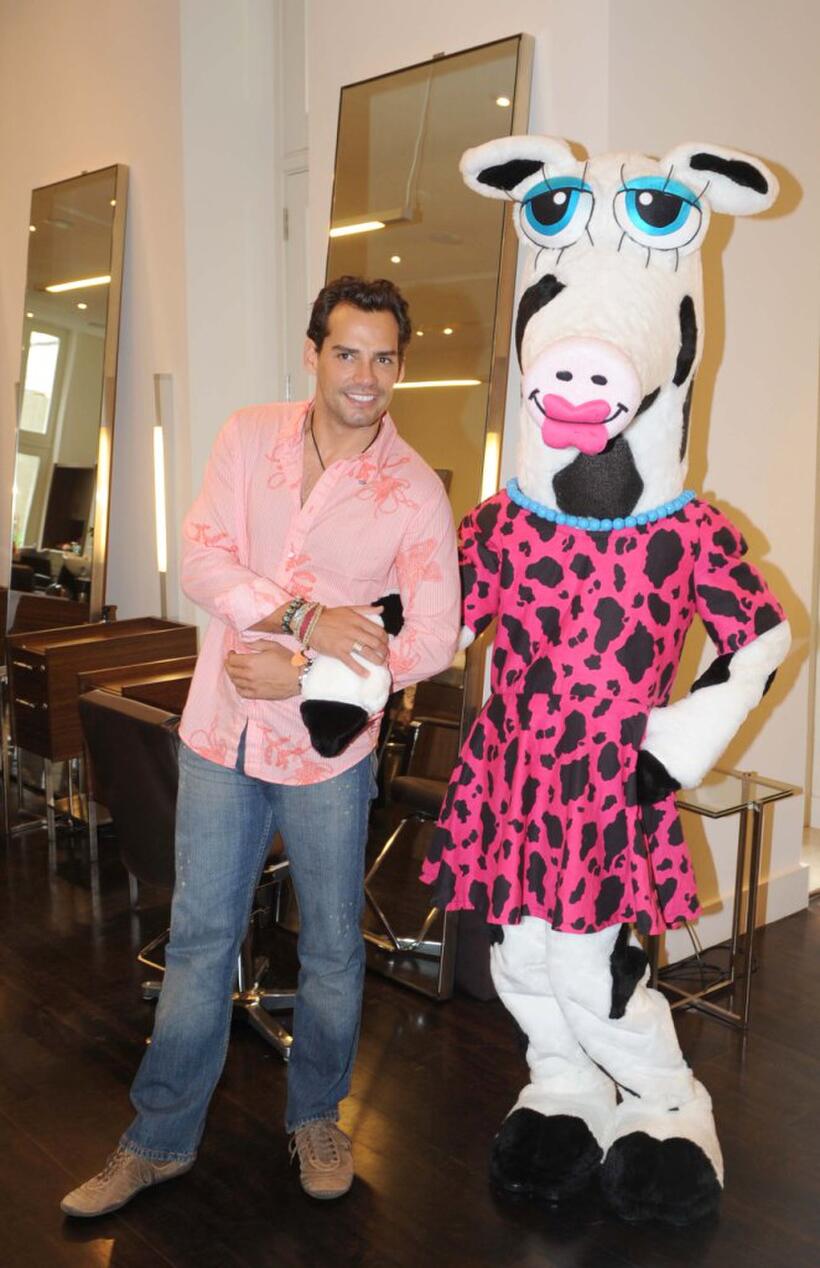 Cristian de la Fuente at the birthday celebration for Miss Maggie Moo and the girls from the Boys & Girls Club.