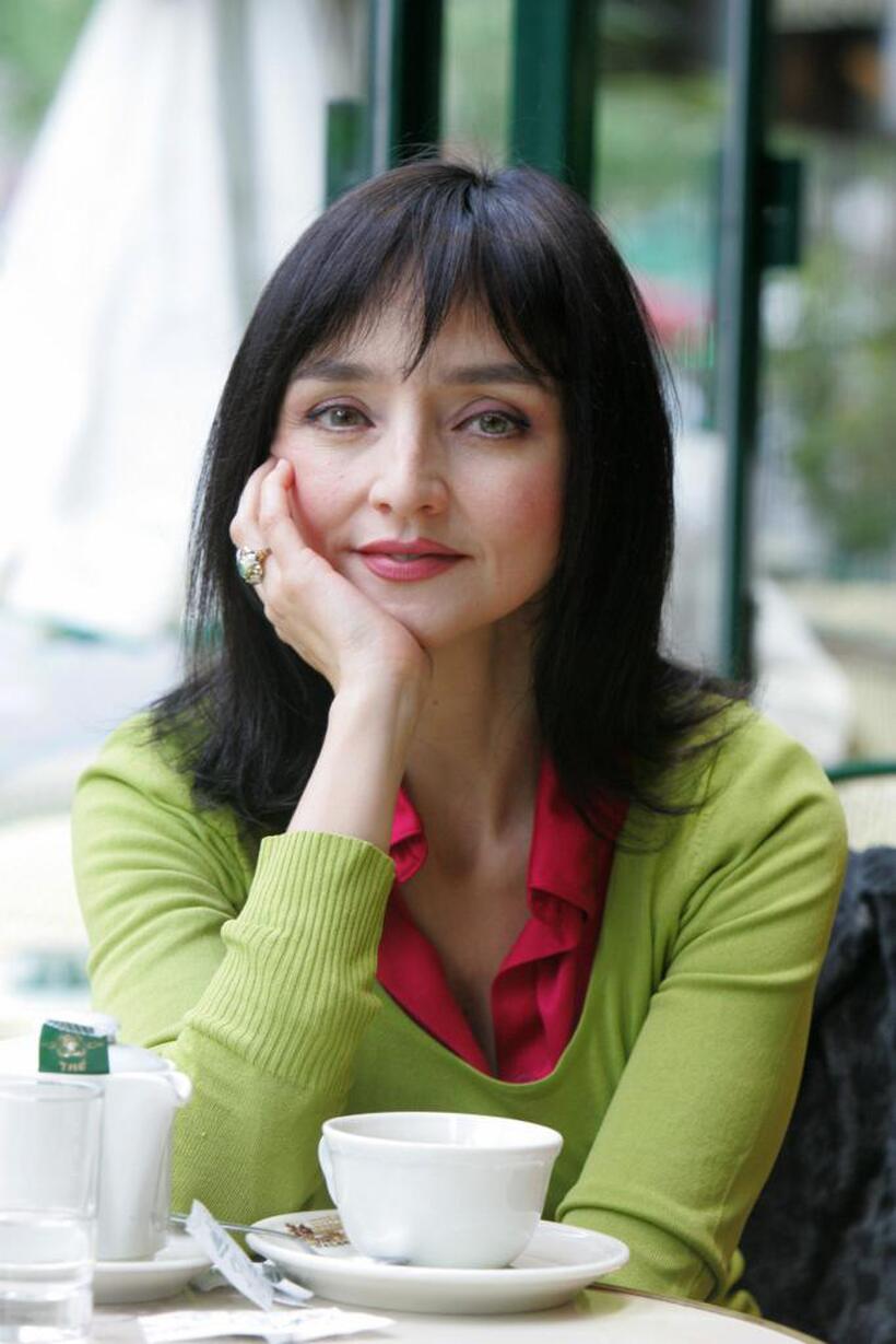 Maria de Medeiros at the Montparnasse Select cafe.