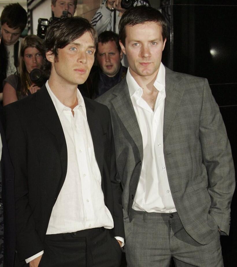 Cillian Murphy and Padraic Delaney at the UK premiere of "The Wind That Shakes The Barley."