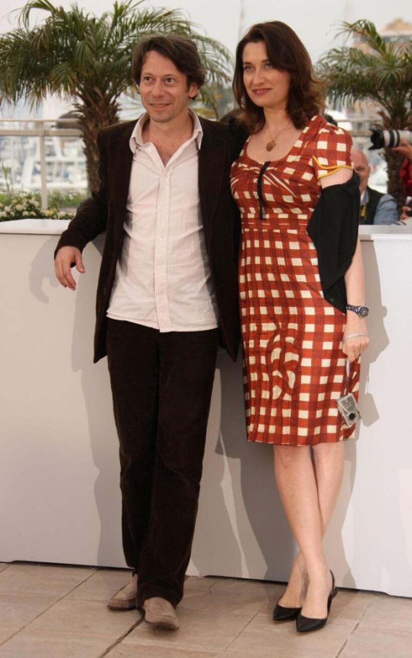 Mathieu Amalric and Emmanuelle Devos at the photocall of "Un Conte De Noel" during the 61st Cannes International Film Festival.
