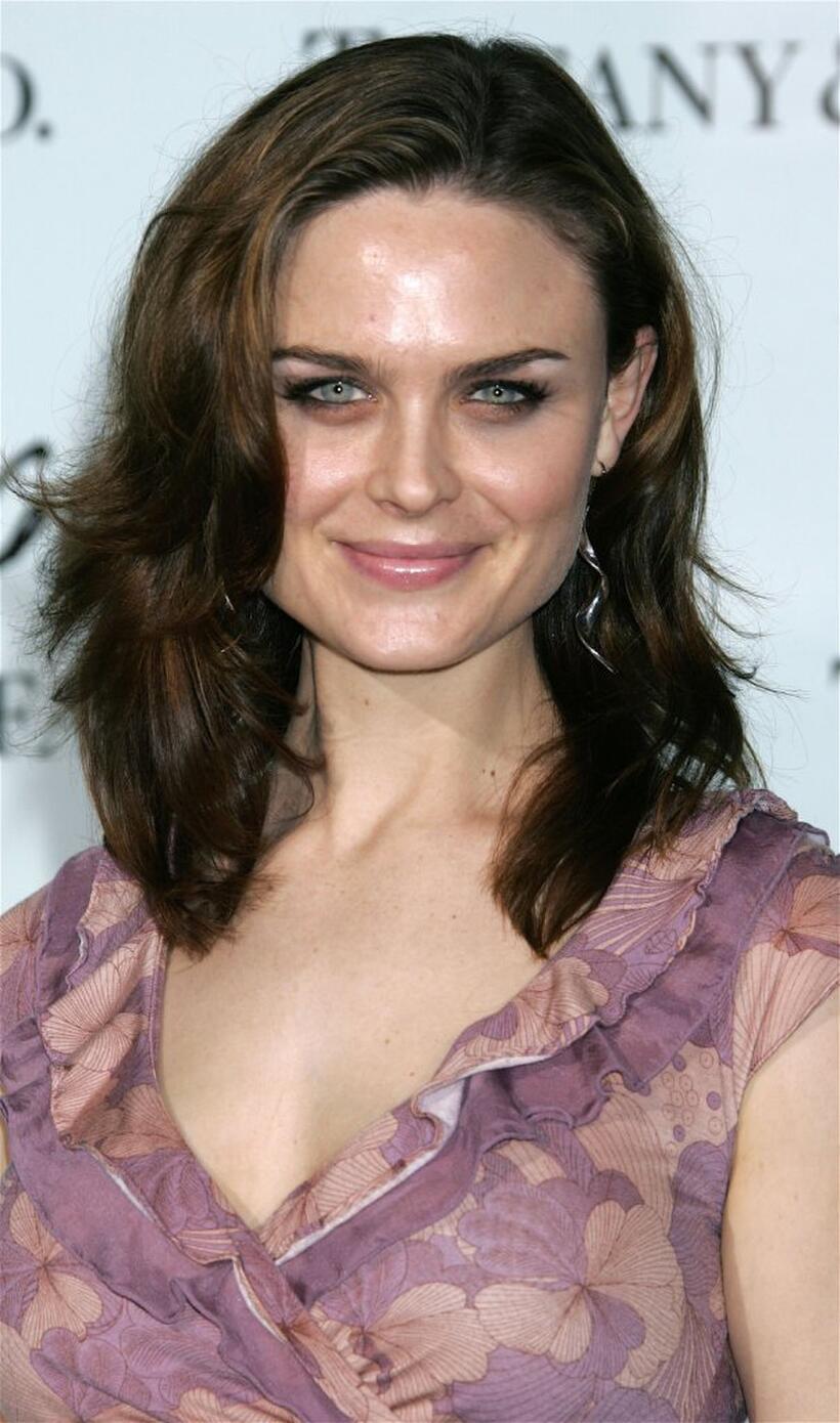 Emily Deschanel at the launch of Frank Gehry's premiere jewelry collection for Tiffany & Co.