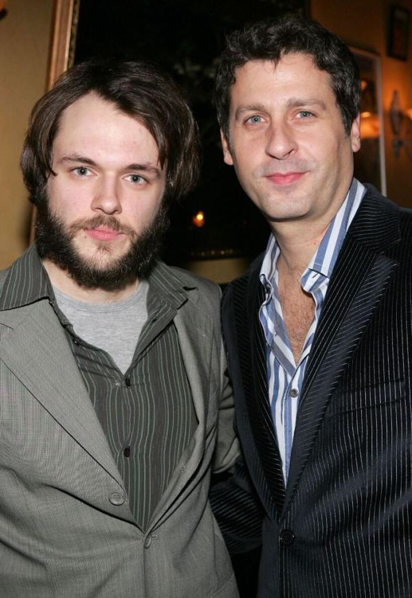 Christopher Denham and Gary Wilmes at the after party of the opening night of "Red Light Winter."