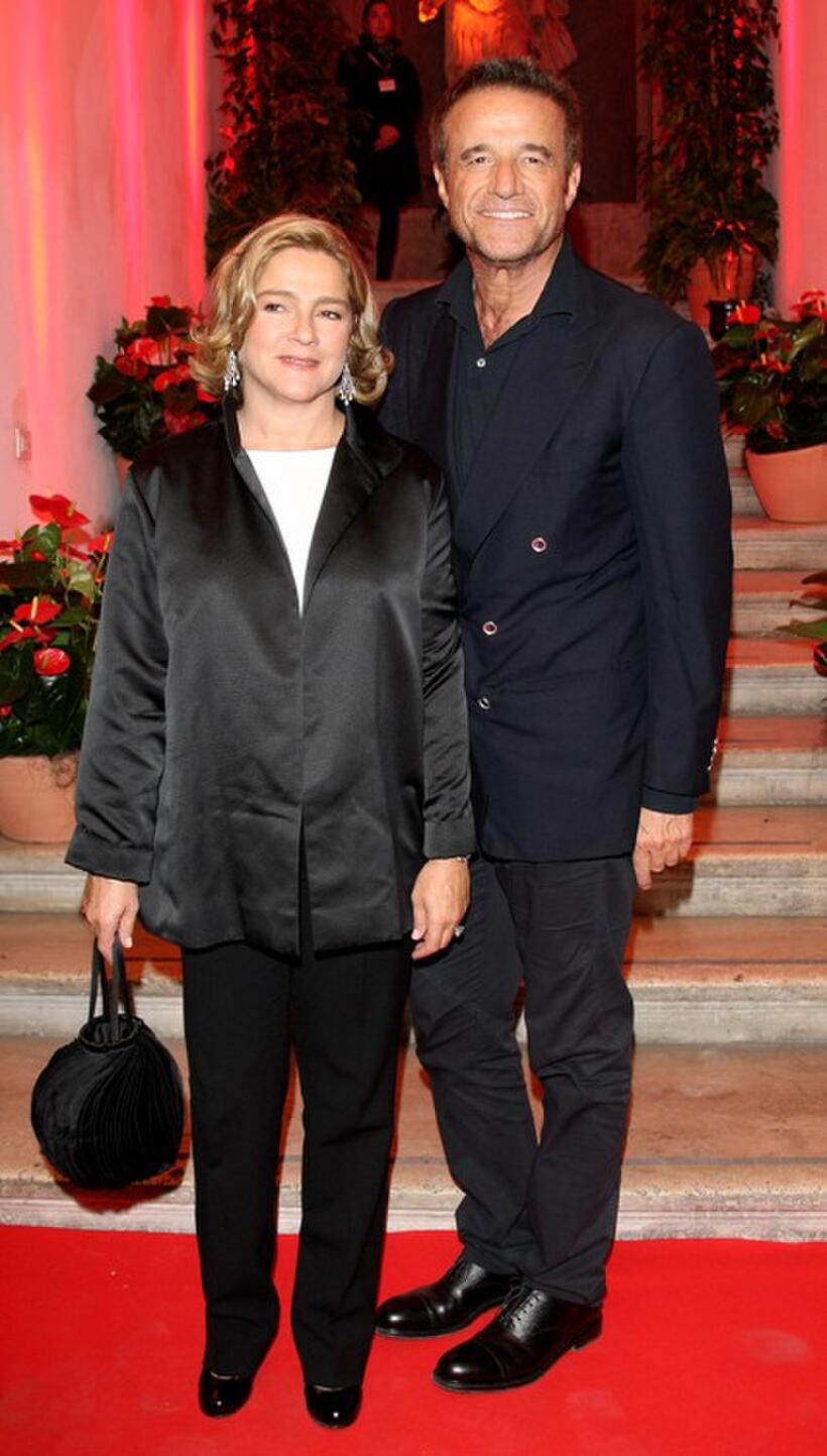 Silvia Verdone and Christian de Sica at the 4th International Rome Film Festival Opening Party.