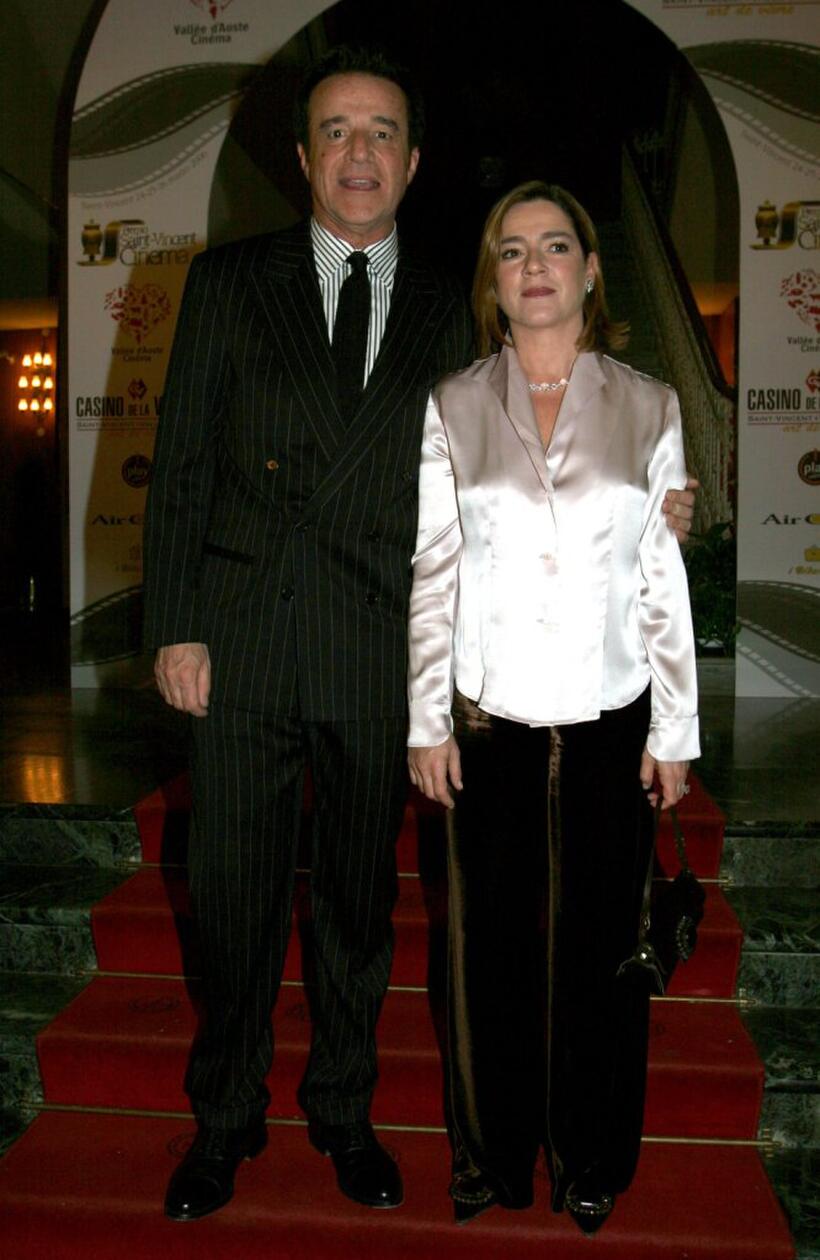 Christian De Sica and his wife Silvia Verdone at the Italian Movie Awards.