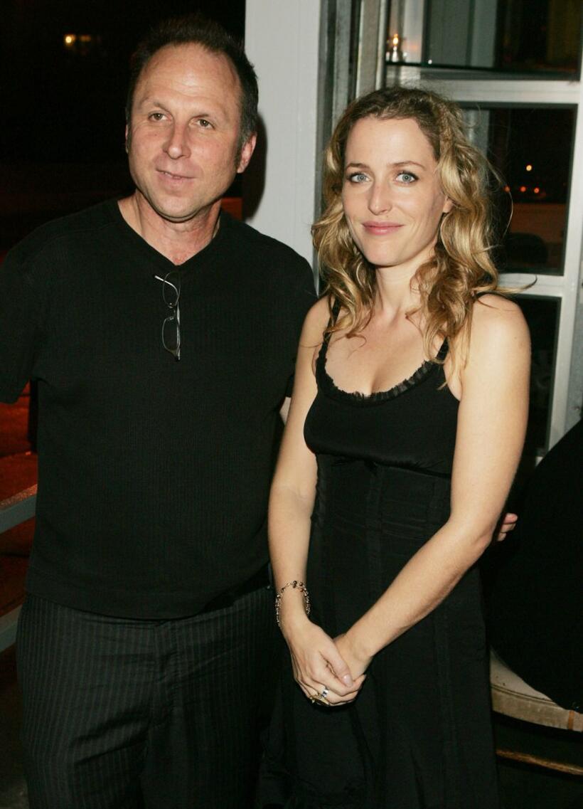 Bob Berney and Gillian Anderson at the after party of "Tristram Shandy: A Cock And Bull Story."