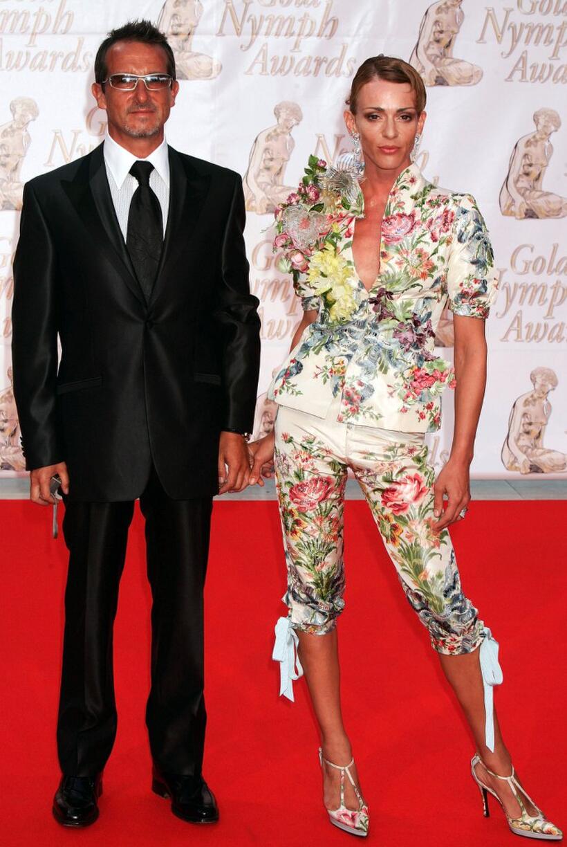 Maruschka Detmers and her husband at the 44th Monte-Carlo Television Festival.