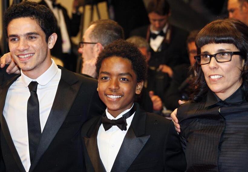 Vinicius de Oliveira, Kaique de Jesus Santos and Director Daniela Thomas at the screening of "Linha de Passe" during the 61st Cannes International Film Festival.