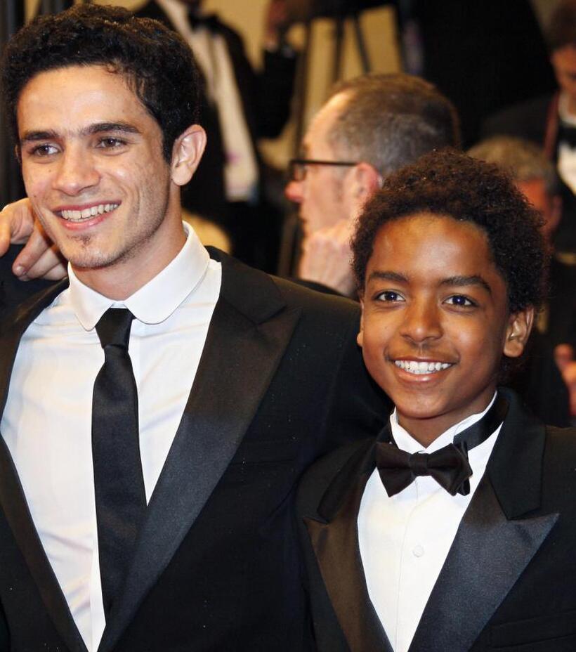 Vinicius de Oliveira and Kaique de Jesus Santos at the screening of "Linha de Passe" during the 61st Cannes International Film Festival.