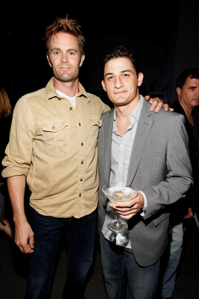 Garret Dillahunt and Enver Gjokaj at the Fox Fall Eco-Casino party.