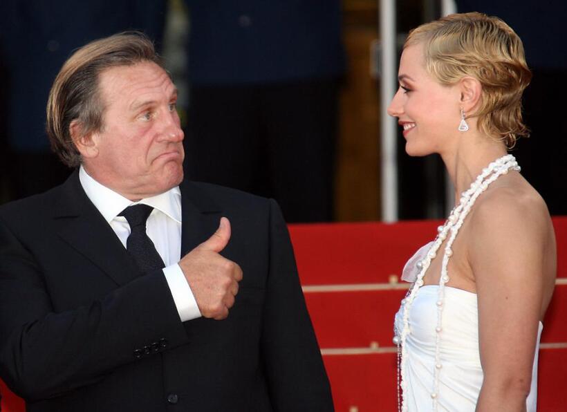 Gerard Depardieu and Cecile de France at the 59th edition of the International Cannes Film Festival premiere of "Quand j'etais chanteur".
